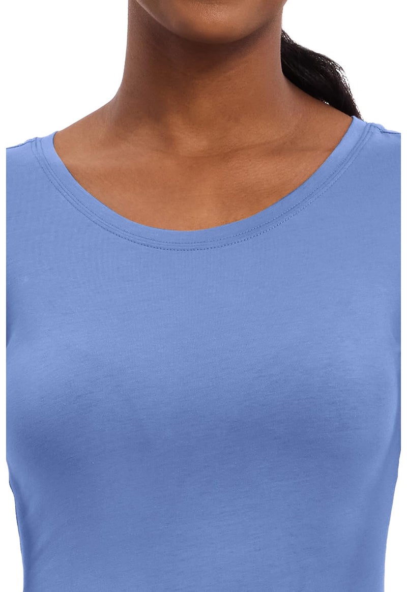 Healing Hands Women's Underscrub Soft Knit Melissa Longsleeve Scrub Tee with Breathable & Easy Care Fabric 5047, S, Ceil - Image 2